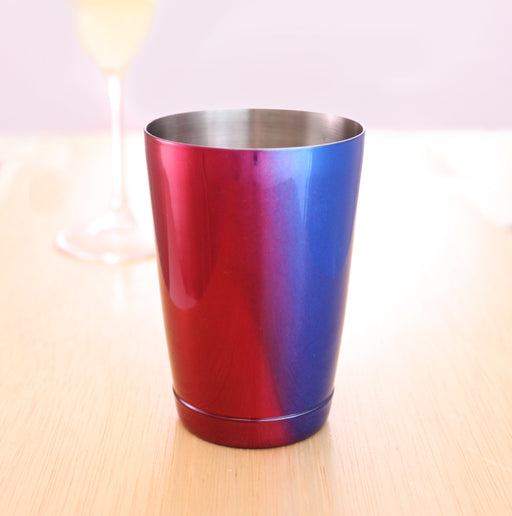 Blue and Red Color Fusion 16 oz Weighted Cocktail Shaker Tin