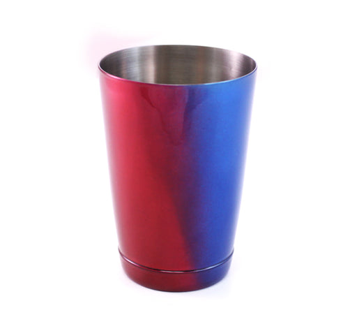 Blue and Red Color Fusion 16 oz Weighted Cocktail Shaker Tin