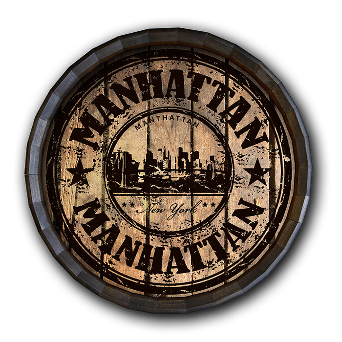 Manhattan Stamp Barrel Top Tavern Sign