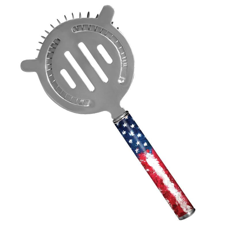 Designer Cocktail Strainer - Pipe Handle - US Flag