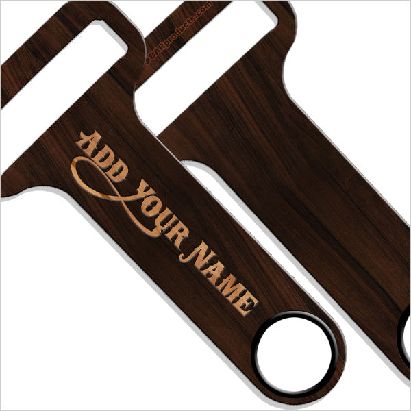 "ADD YOUR NAME" HAMMERHEAD™ Bottle Opener - Wood Series - Dark