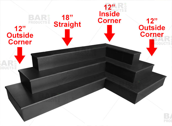 MixMaster™ 3 Tier Incremental Wooden Liquor Bottle Shelf Displays - NATURAL