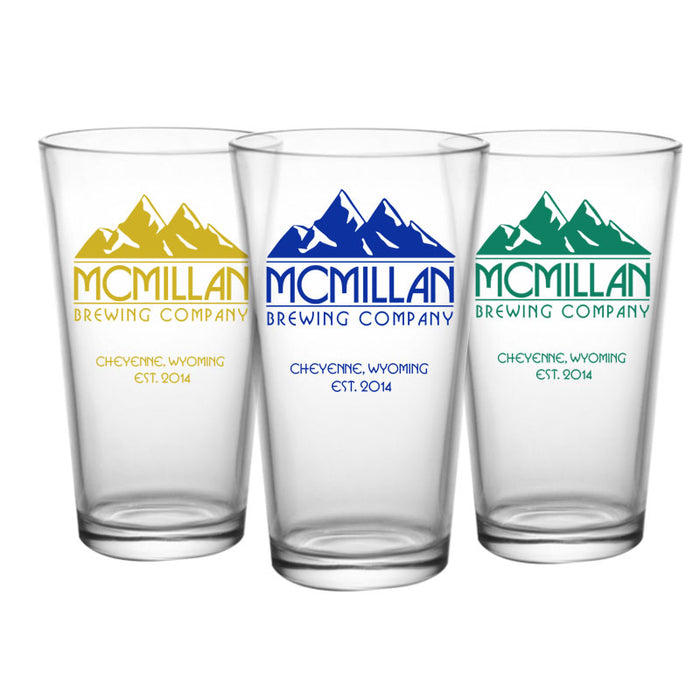 CUSTOMIZABLE - 16oz Pint / Mixing Glass - Mountain