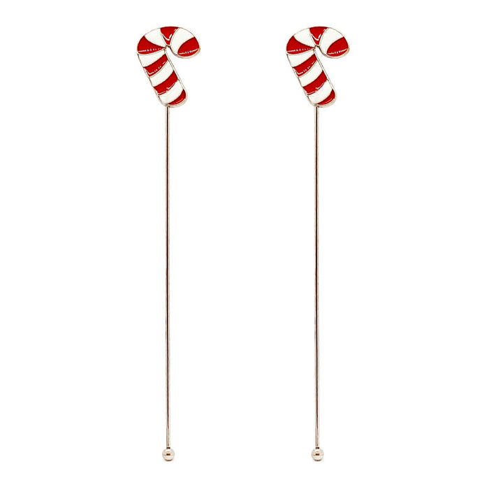 Stainless Steel Stirrers - Candy Cane - Set of 2