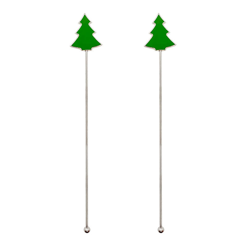 Stainless Steel Stirrers - Christmas Tree - Set of 2