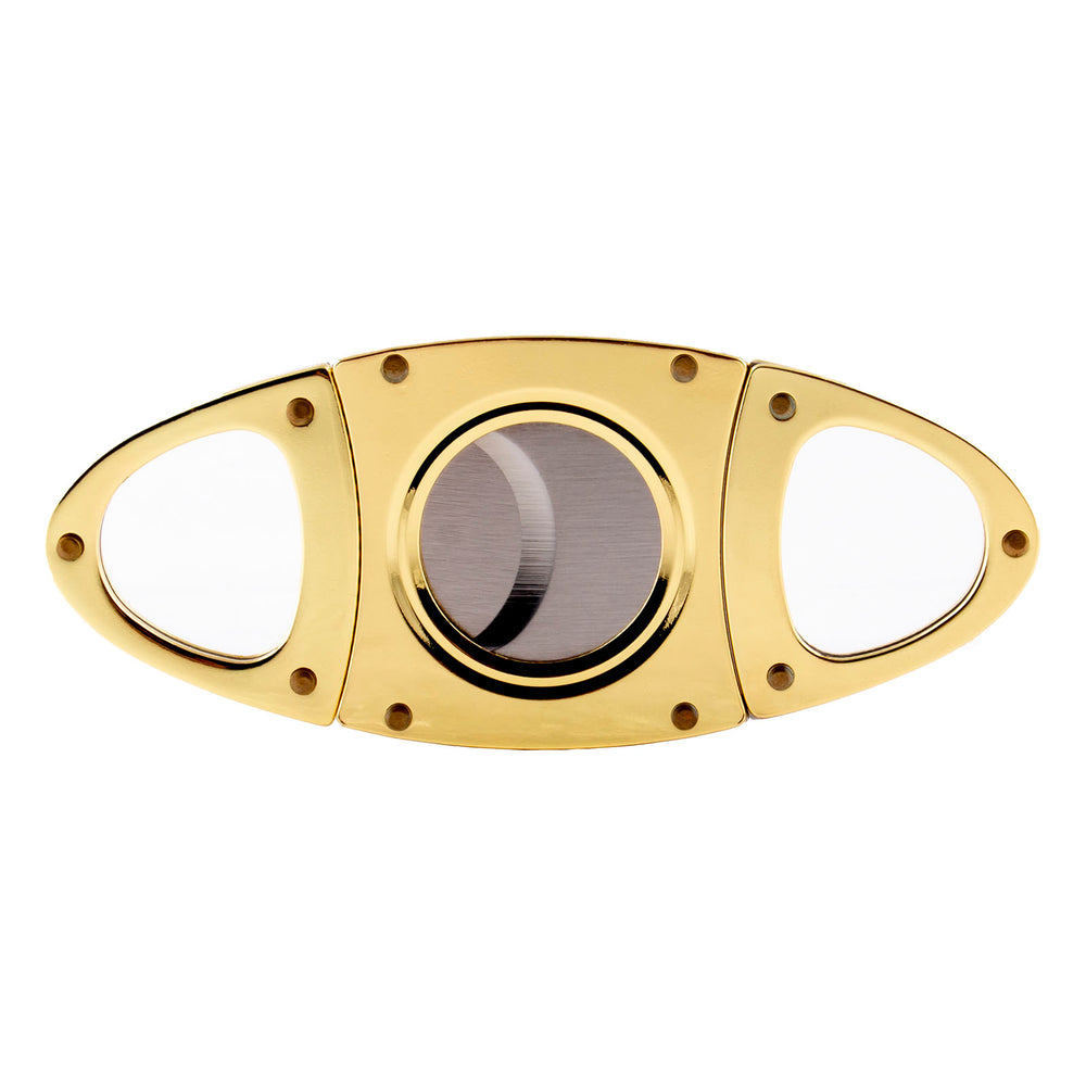 Double Blade Guillotine Cigar Cutter - Gold Plated