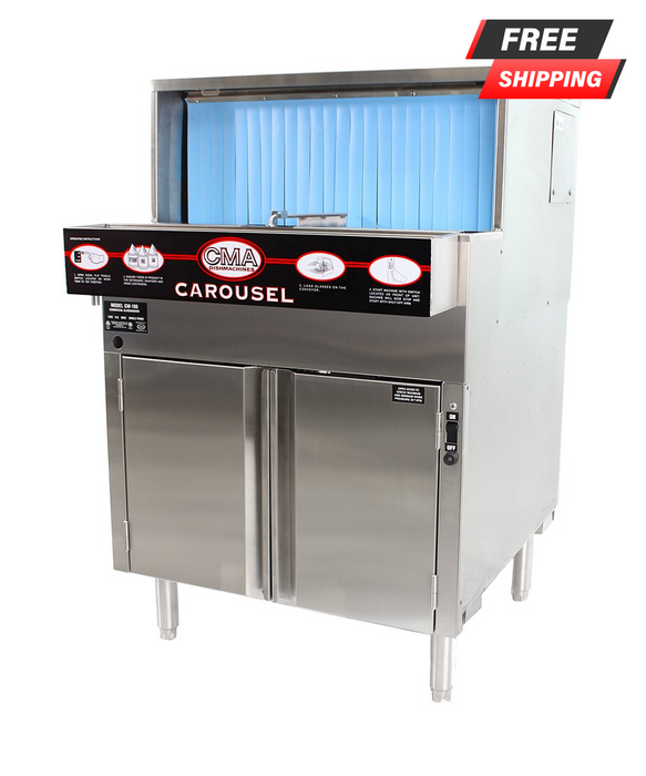 CMA LOW TEMP UNDER COUNTER GLASSWASHER WITH 1.25 KW ELECTRIC TANK HEATER & CIRCULAR CONVEYOR