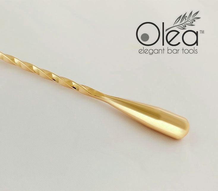 Olea™ Gold Plated Bar Spoon - Weighted Tip - 40cm Length