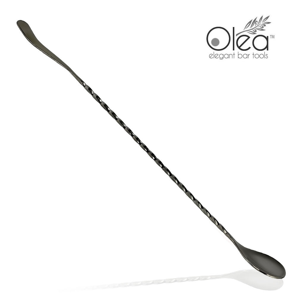 Olea™ Gunmetal Plated Bar Spoon - Bent Tip - 30cm Length